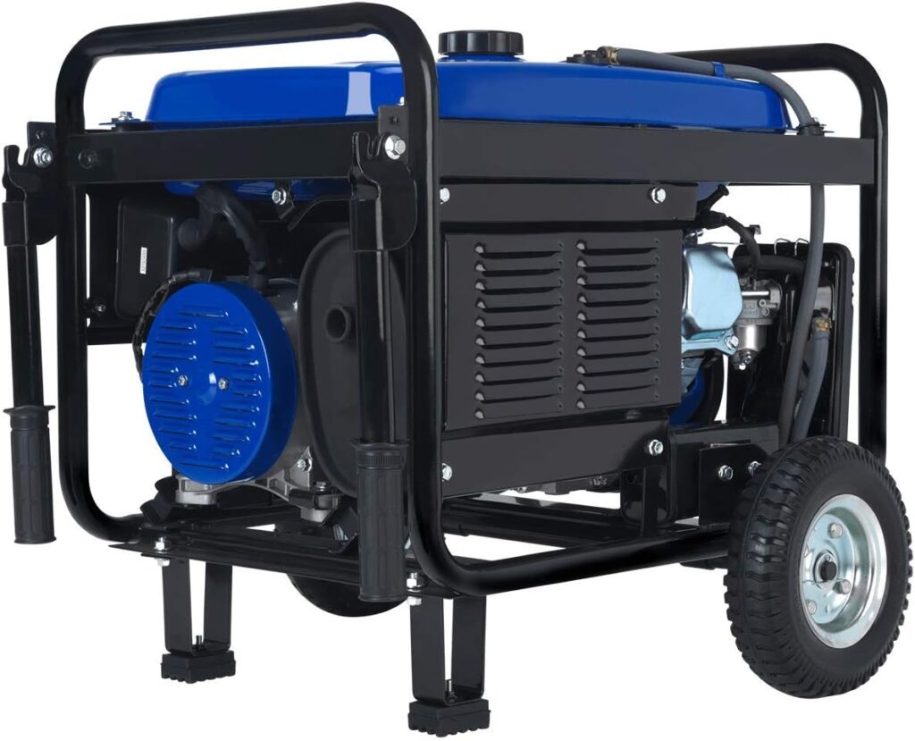 DuroMax XP5500EH Electric Start-Camping  RV Ready, 50 State Approved Dual Fuel Portable Generator-5500 Watt Gas or Propane Powered, Blue/Black