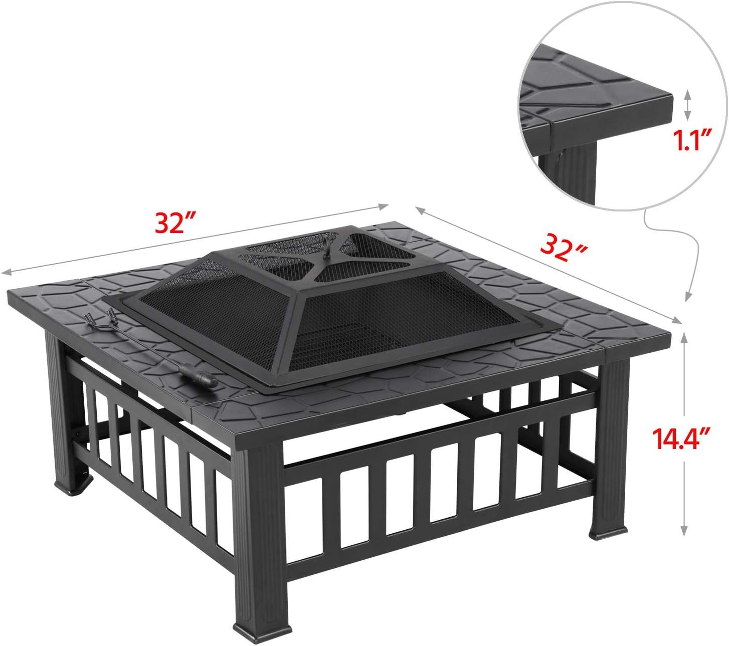 yaheetech multifunctional fire pit table