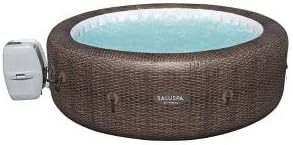 Bestway St. Moritz SaluSpa 2 to 7 Person Inflatable Round Outdoor Hot Tub with 180 Soothing AirJets, Filter Cartridge, Pump,  Insulated Cover, Brown
