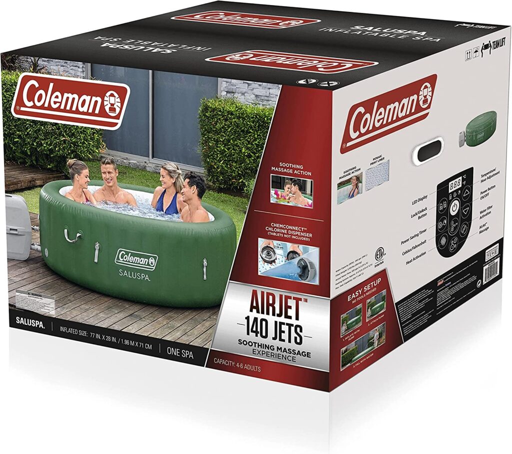 Coleman Four Person SaluSpa Inflatable Hot Tub