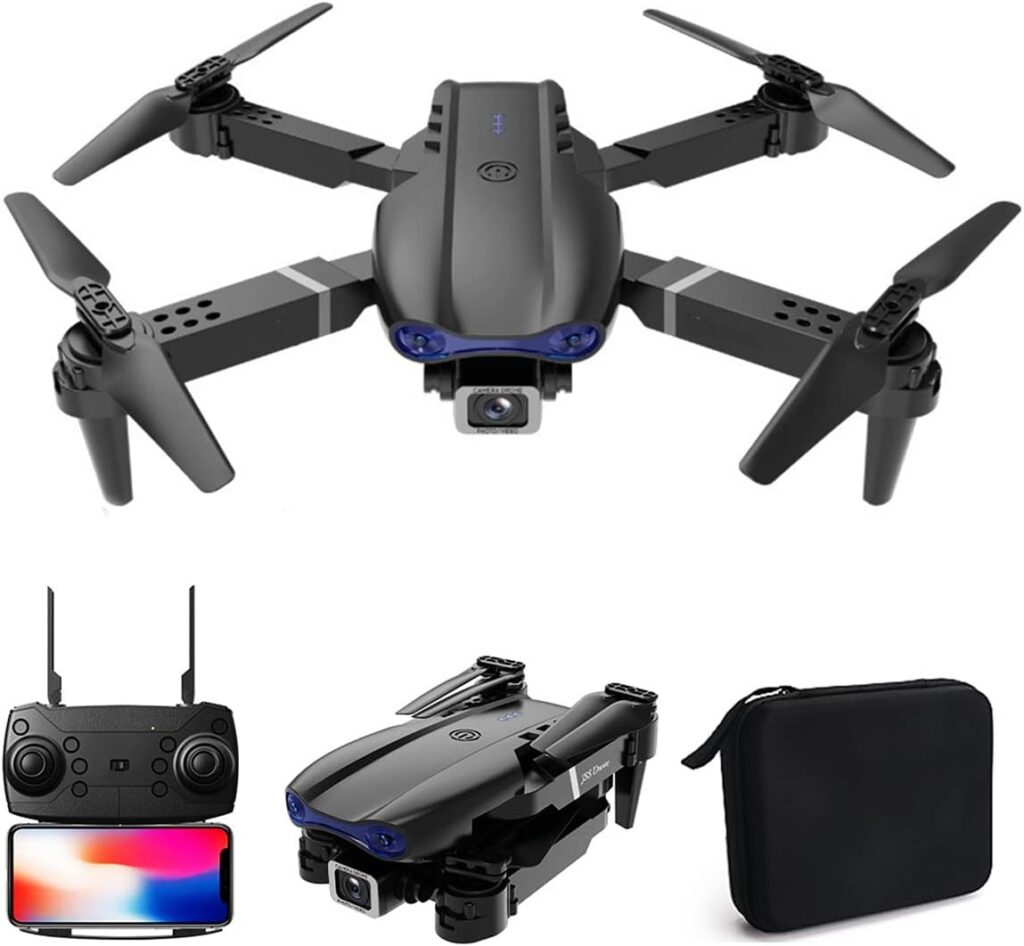 Drone with 1080P Dual HD Camera - 2023 Upgradded RC Quadcopter for Adults and Kids, WiFi FPV RC Drone for Beginners Live Video HD Wide Angle RC Aircraft, 2 Batteries，Trajectory Flight, Altitude Hold（Black）