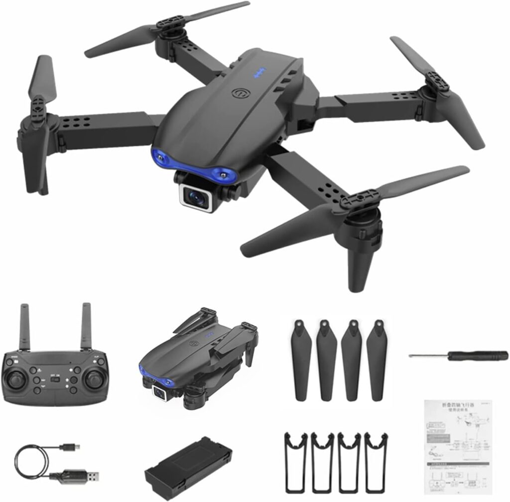 Drone with 1080P Dual HD Camera - 2023 Upgradded RC Quadcopter for Adults and Kids, WiFi FPV RC Drone for Beginners Live Video HD Wide Angle RC Aircraft, 2 Batteries，Trajectory Flight, Altitude Hold（Black）