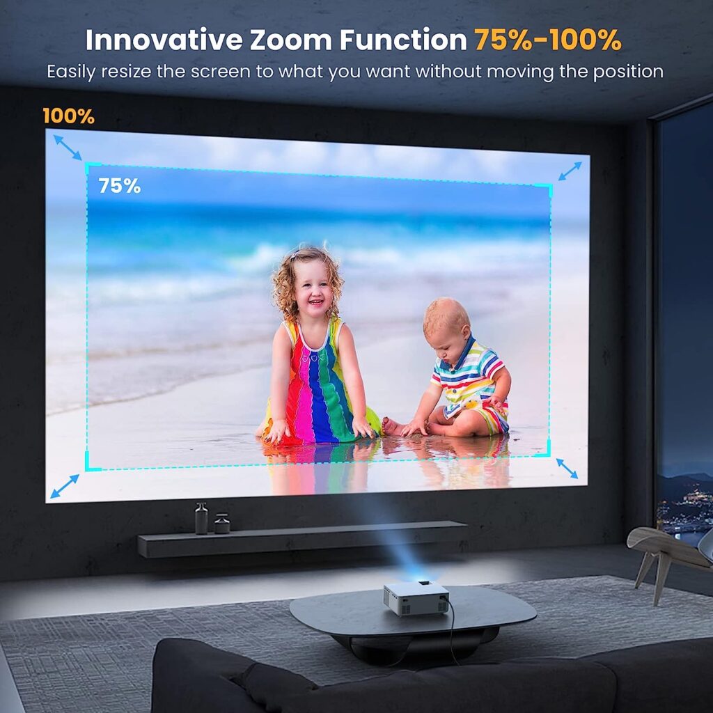 FANGOR 5G WiFi Bluetooth Projector - 540 ANSI Native 1080P HD Outdoor Movie Projector 4K Support, Portable Home Theater Video Projector with Zoom  HiFi Speaker, Compatible with TV Stick/Phone/PC/USB