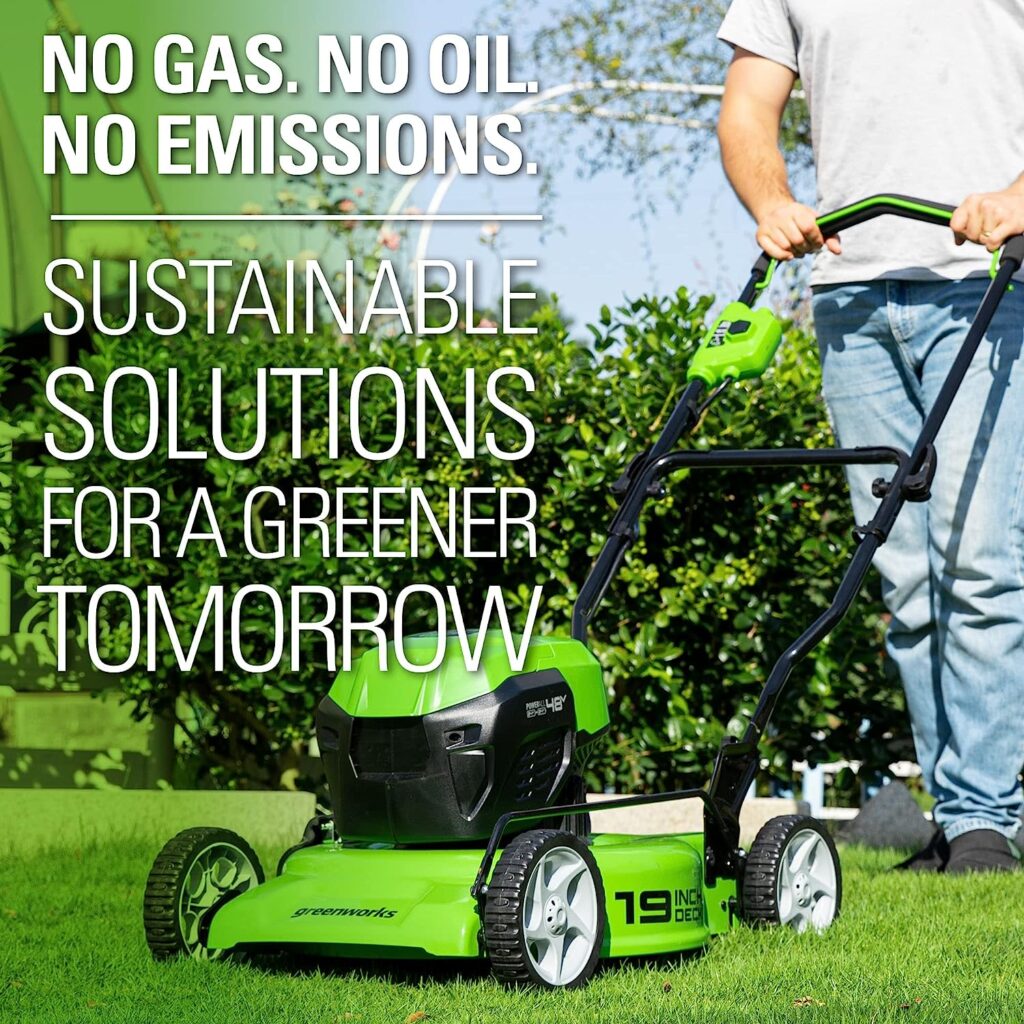Greenworks 2 x 24V (48V) 19â Brushless Cordless Lawn Mower, (2) 4.0Ah Batteries and Dual Port Charger Included