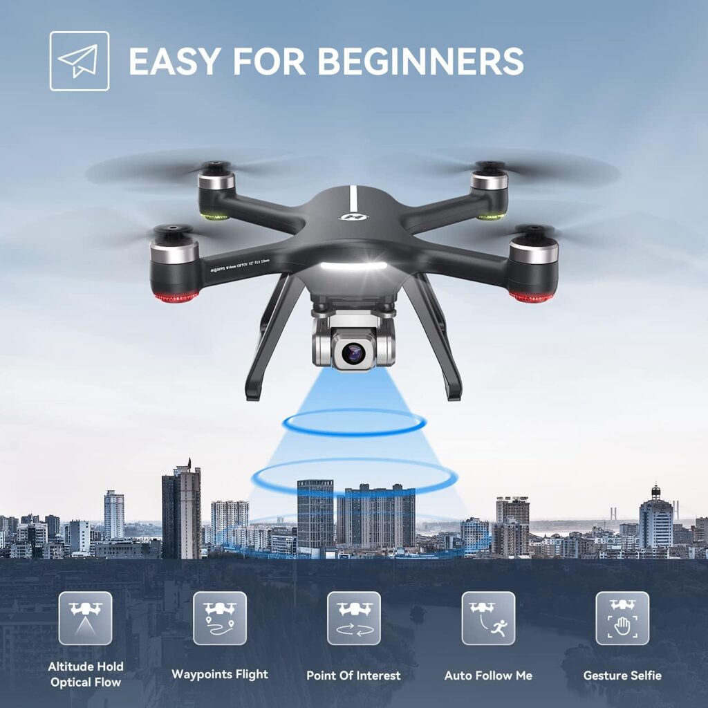 Holy Stone HS700E 4K UHD Drone with EIS Anti Shake 130 FOV Camera for Adults, GPS Quadcopter with 5GHz FPV Transmission, Brushless Motor, Easy Auto Return Home, Follow Me and Outdoor Carrying Case