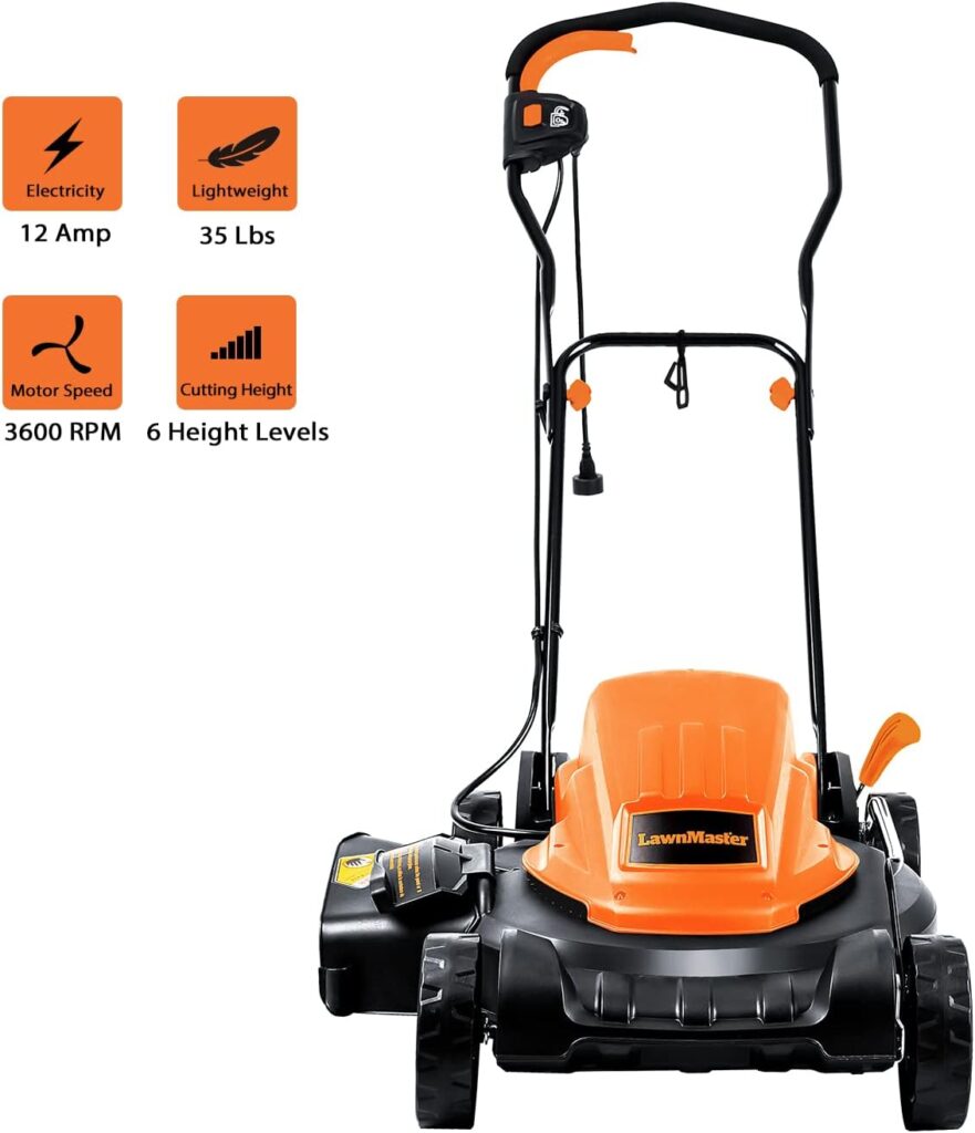 LawnMaster ME1218X Electric Lawn Mower 12AMP 19-Inch