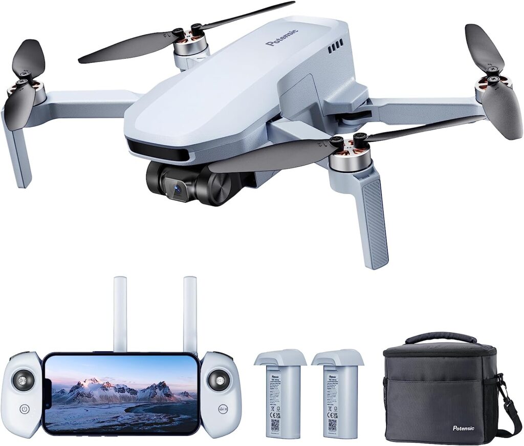 Potensic ATOM SE Combo GPS Drone Quadcopter with 4K ShakeVanish Camera Less Than 249g, 62 Mins Flight Time, 4km FPV Transmission, Max. Speed 16m/s, Auto Return