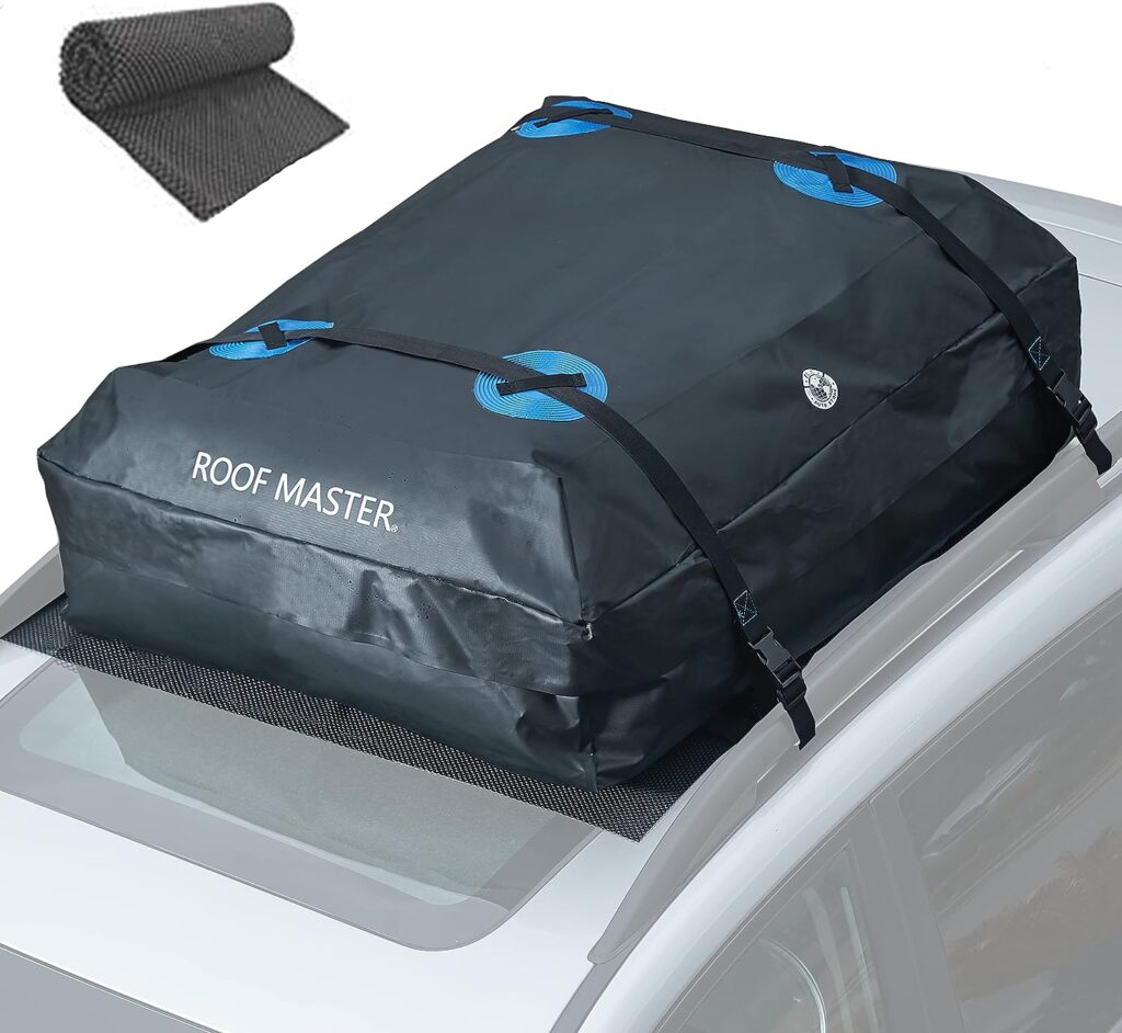 Rooftop Cargo Carrier, PI Store Waterproof Car Roof Bag with Protective Mat, Extra 16 Cubic Foot Storage Carriers for All Cars with/Without Roof Racks, Gift for Men