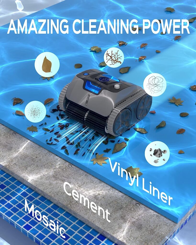 WYBOT Ultimate Cordless Robotic Pool Cleaner with App Setting, 15000mAh Wall Climbing Pool Vacuum with Strong Suction, Smart Mapping, Lasts 180Mins, Full-Customize Clean, Ideal for In-ground Pools