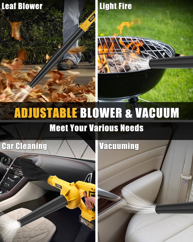 ALLOYMAN Leaf Blower, 20V Cordless Leaf Blower, with 2 X 4.0Ah Battery  Charger, 2-in-1 Electric Leaf Blower  Vacuum for Yard Cleaning/Snow Blowing.