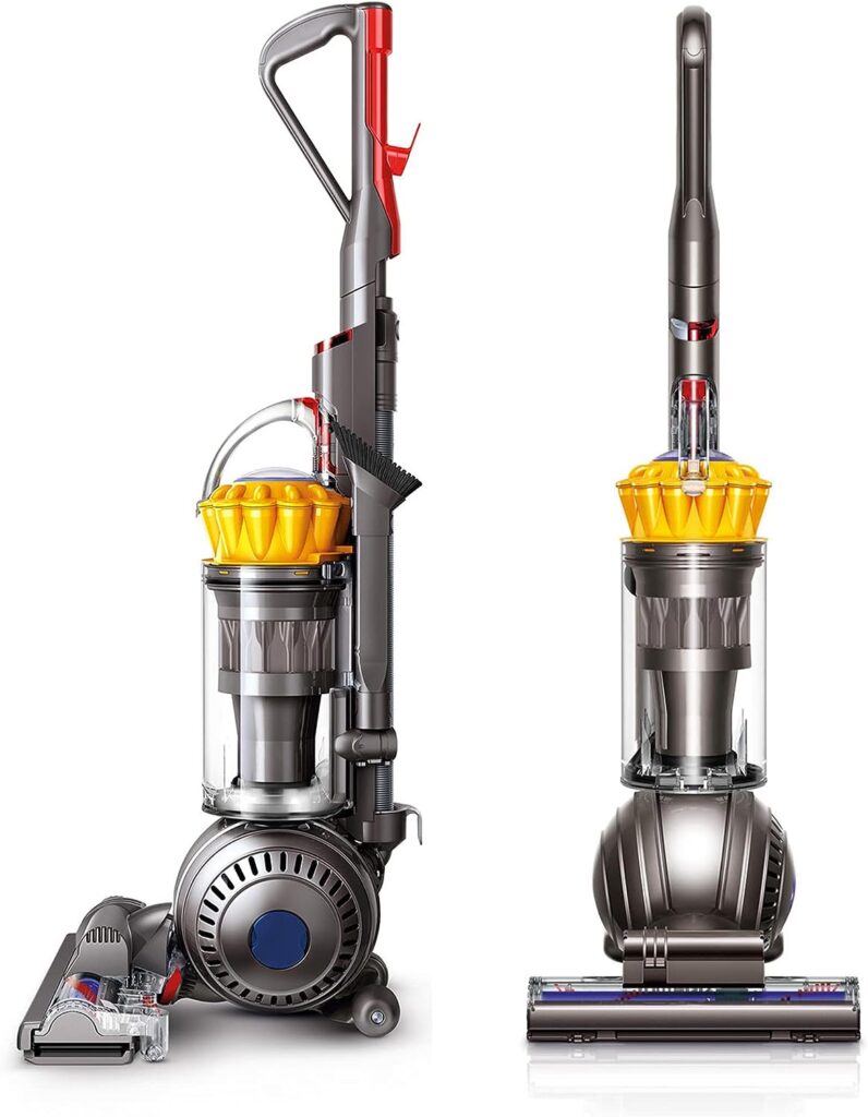 Dyson Ball Multi Floor, Upright Vacuum Cleaner, Powerful Suction, HEPA Filter, Self Adjusting Cleaner Head, Instant Release Wand, Bagless, Width Cleaning Path, Iron/Yellow, Bundle W/GM Cleaning Brush