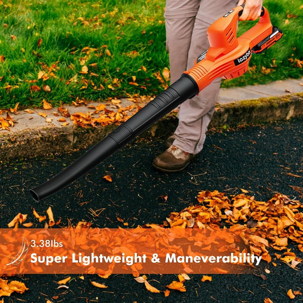 Leaf Blower Cordless with 2 Batteries and Charger, 150MPH Handheld Electric Cordless Leaf Blower with 2 Speed Mode, 2.0Ah Battery Powered Leaf Blowers for Lawn Care, Patio, Blowing Leaves, and Snow