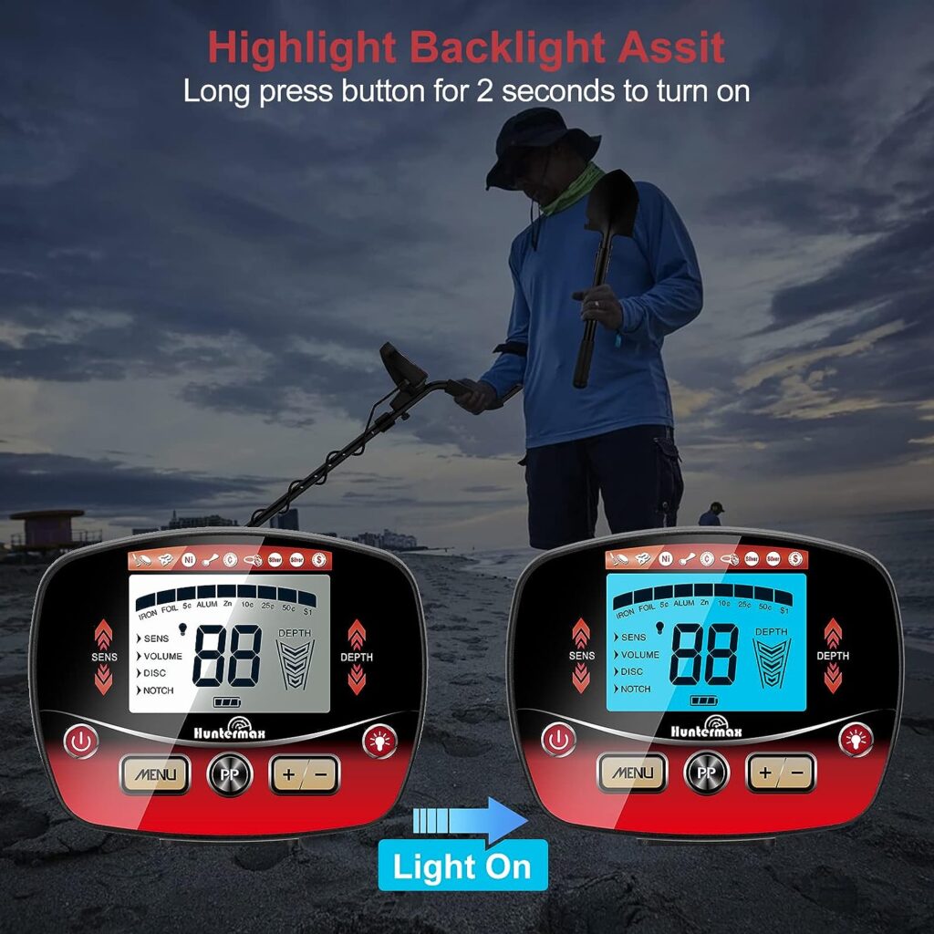 Metal Detector for Adults, Professional High Accuracy Waterproof Gold Detector with LCD Display, 10 Coil Adjustable Metal Detector for Treasure Hunting, 5 Modes, Advanced DSP Chip