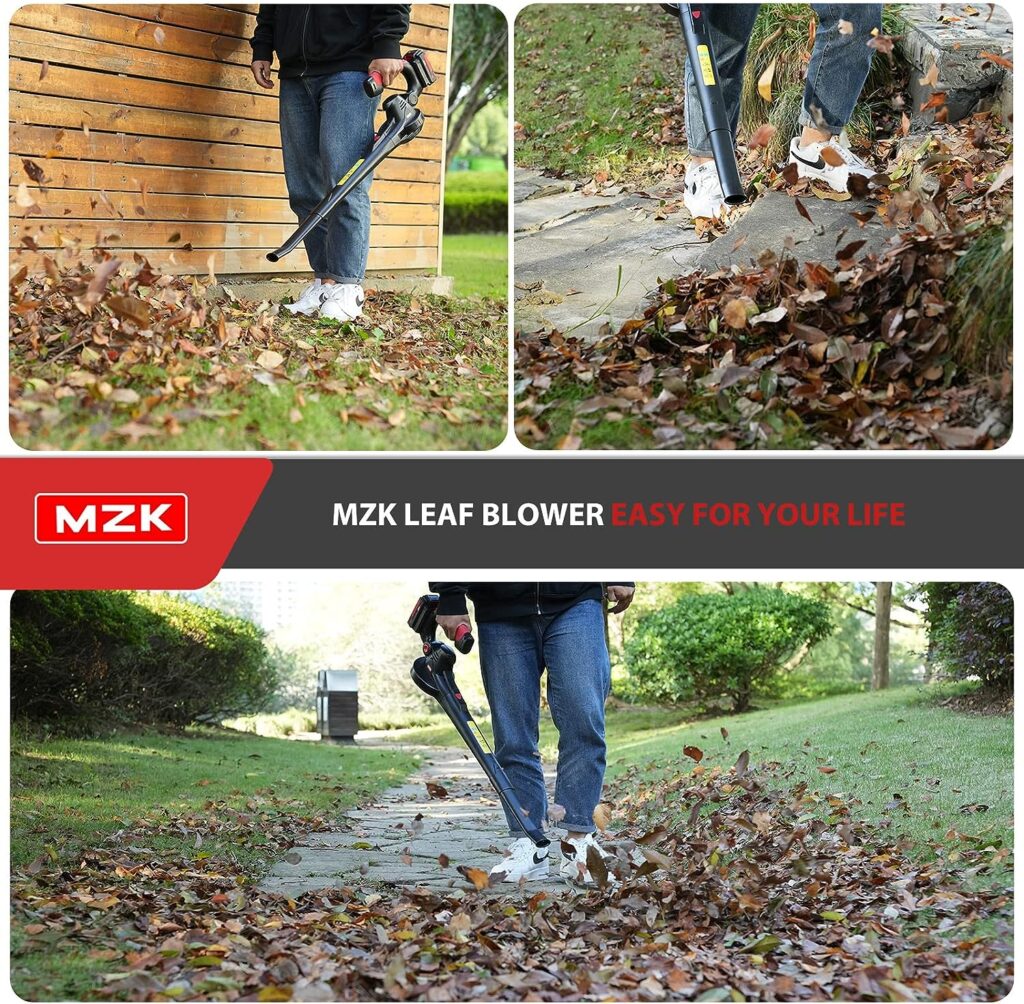 MZK Cordless Leaf Blower,20V Battery Powered Leaf Blower for Lawn Care, Electric Lightweight Mini Leaf Blower(Battery Charger Included)