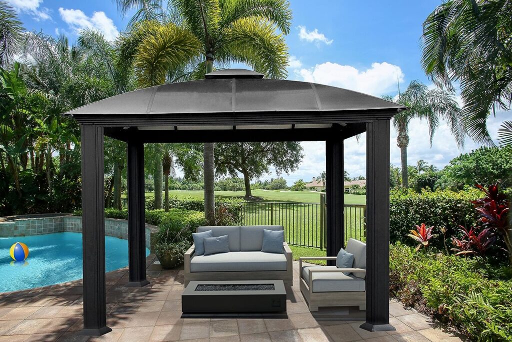 Paragon Outdoor Premium 12 x 12 Cambridge Hard Top Gazebo, Heavy-Duty Aluminum Structure for Year-Round Use, Durable and Rust-Free, Anchoring System Included for Patio, Lawn, Garden