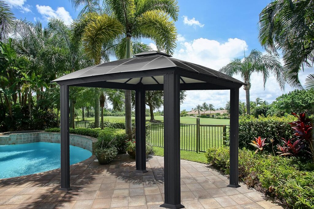 Paragon Outdoor Premium 12 x 12 Cambridge Hard Top Gazebo, Heavy-Duty Aluminum Structure for Year-Round Use, Durable and Rust-Free, Anchoring System Included for Patio, Lawn, Garden