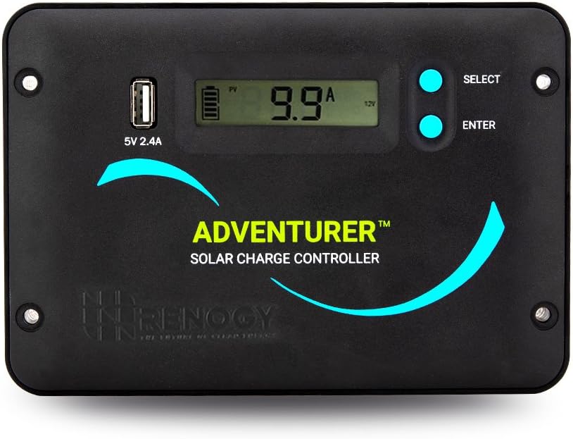 Renogy 30A 12V/24V PWM Solar Charge Controller, Adventurer 30A  Solar Panel Mounting Z Brackets Lightweight Aluminum Corrosion-Free Construction for RVs, Trailers, Boats, one Set of 4 Units
