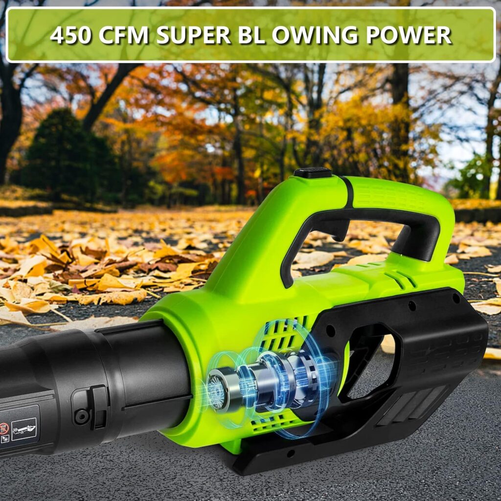 Cordless Leaf Blower,20V 420CFM Handheld Electric Leaf Blowers with 4.0Ah Battery  Fast Charger, 2 Speed Mode, Lightweight Battery Powered Leaf Blowers for Lawn, Yard, Garage, Patio  Sidewalk