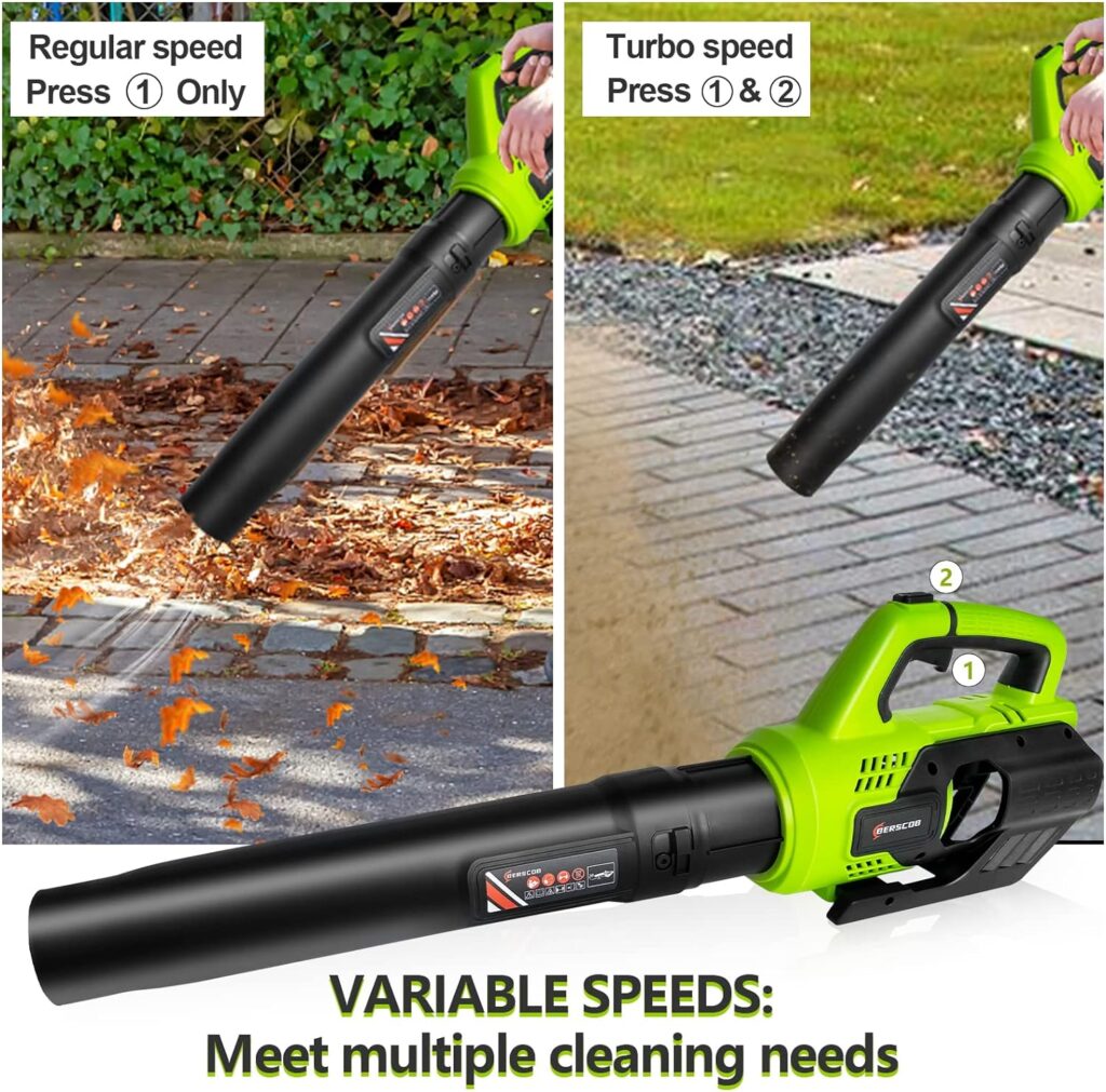 Cordless Leaf Blower,20V 420CFM Handheld Electric Leaf Blowers with 4.0Ah Battery  Fast Charger, 2 Speed Mode, Lightweight Battery Powered Leaf Blowers for Lawn, Yard, Garage, Patio  Sidewalk