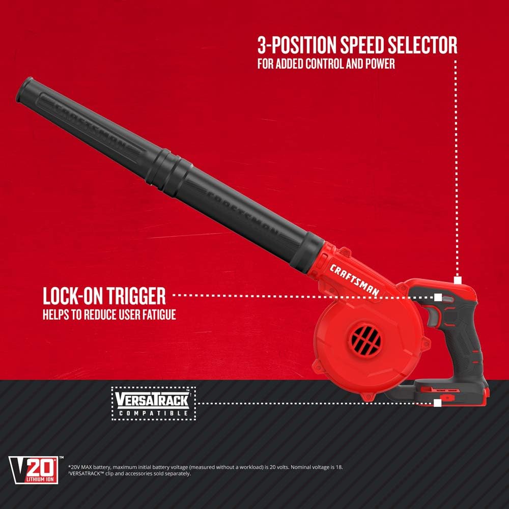 CRAFTSMAN V20 Cordless Leaf Blower, 125 mph, Bare Tool Only (CMCBL0100B)