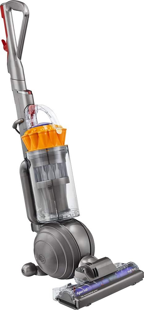 Dyson Ball Multi Floor, Upright Vacuum Cleaner, Powerful Suction, HEPA Filter, Self Adjusting Cleaner Head, Instant Release Wand, Bagless, Width Cleaning Path, Iron/Yellow(Renewed)