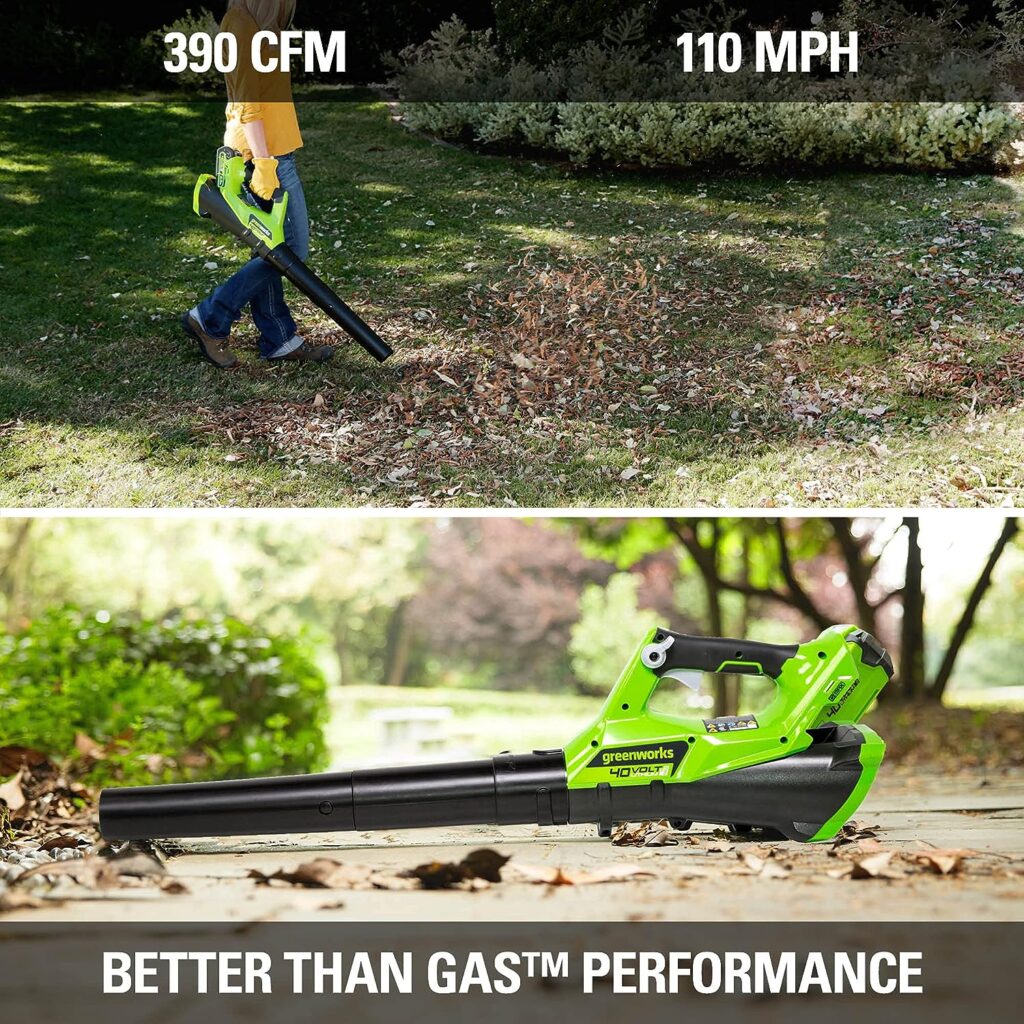 Greenworks 40V (110 MPH / 390 CFM) Cordless Axial Blower, 2.5Ah Battery and Charger Included