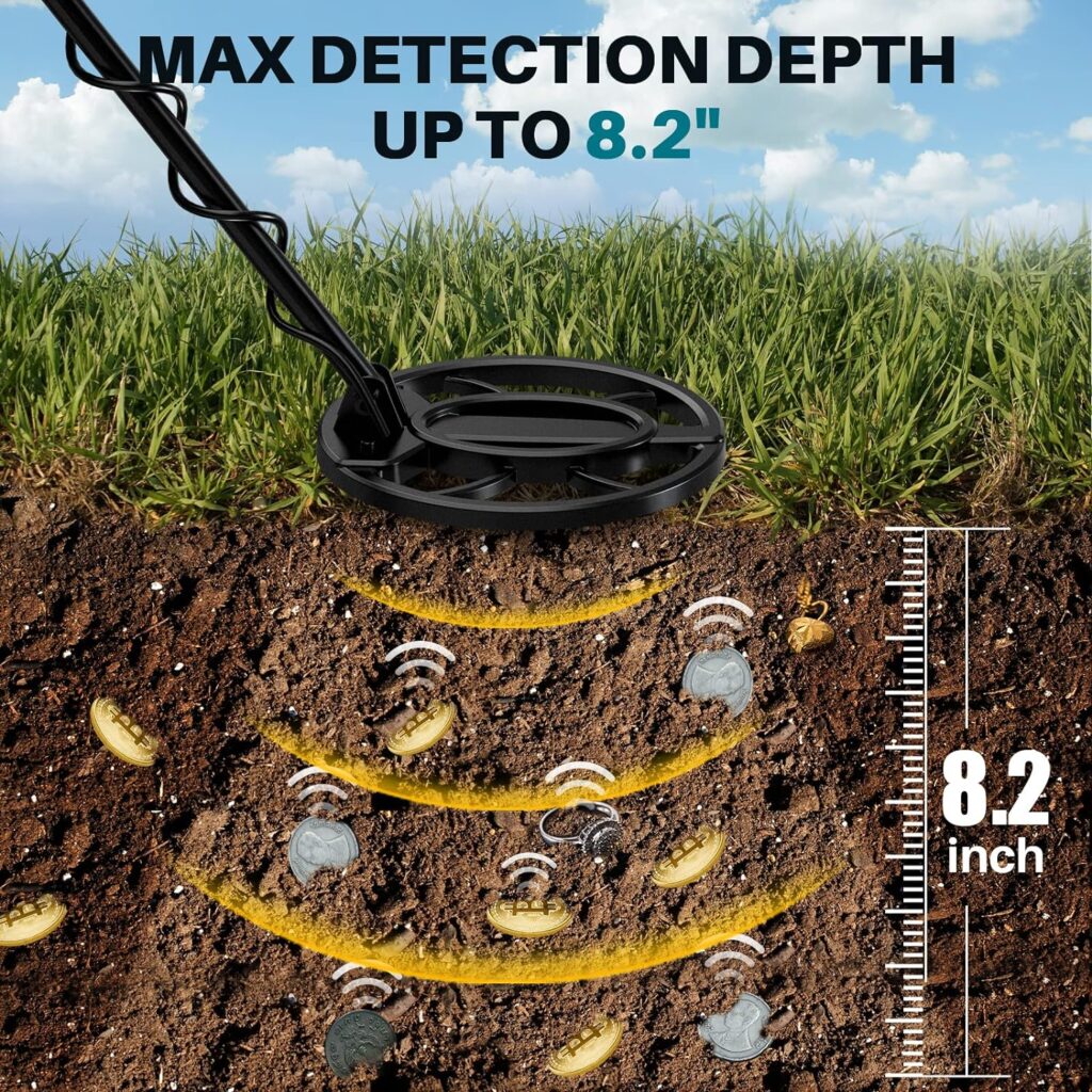 Metal Detector for Adults - Updated Professional Gold Detector for Treasure Hunt, 10 Search Coil 5 Detection Modes IP68 Waterproof, Strong Memory Mode, High Sensitivity, with Headphone Green